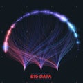 Vector abstract colorful big data information sorting visualization. Social network, financial analysis of complex Royalty Free Stock Photo