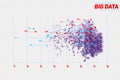 Vector abstract colorful big data point plot visualization. Futuristic infographics design. Royalty Free Stock Photo