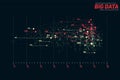 Vector abstract colorful big data point plot visualization. Futuristic infographics design. Royalty Free Stock Photo
