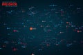 Vector abstract colorful big data point plot visualization. Futuristic infographics design. Visual information Royalty Free Stock Photo