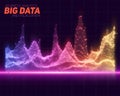 Vector abstract colorful big data visualization. Futuristic infographics aesthetic design. Royalty Free Stock Photo