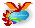 Vector abstract colorful bird, the template for logos, signs, backgrounds, labels, banners. Royalty Free Stock Photo