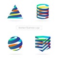 Vector : Abstract colorful business ribbon 3D logo,Technology co