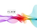 Vector abstract colorful flowing wave lines isolated on white background. Design element for wedding invitation