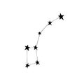 Vector abstract constellation. Little dipper, lesser bear, ursa minor. Simple black design element, clip art