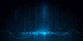 Vector abstract cyberspace and blue line pattern movement, graphic design over dark blue space background
