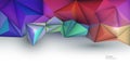 Vector Abstract 3D Geometric, Polygon, Triangle pattern shape. Multicolored, blue, purple, yellow and green Royalty Free Stock Photo