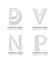 Vector abstract d, v, n and p letter icons, business logotype set, company logo symbols Royalty Free Stock Photo