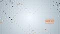 Vector abstract data sorting visualization background. Big data. Sorted data as tiny spheres. Information analytics Royalty Free Stock Photo