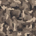 Vector abstract desert brown color camouflage seamless pattern. Royalty Free Stock Photo