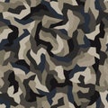 Vector abstract desert brown color camouflage seamless pattern.