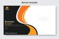 Vector abstract design web banner template. Web Design Elements - Header Design. Abstract geometric web banner template on grey Royalty Free Stock Photo