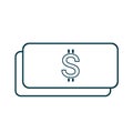 Vector abstract dollar bill icon Royalty Free Stock Photo
