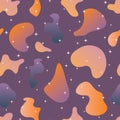 Vector Abstract Dynamic Colorful Shapes with Sparkles seamless pattern background. Perfect for fabric, wallpaper and