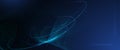 Vector abstract dynamic geometric shape, wave flow line, light effect and texture on blue gradient color