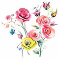 Abstract fantasy roses bloom flower patterns background