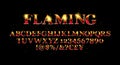 Vector of abstract flaming font a