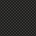Vector abstract floral geometric seamless pattern. Black and white background with classic minimal diamond grid Royalty Free Stock Photo