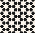 Vector abstract floral geometric seamless pattern. Black and white ornament Royalty Free Stock Photo