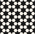 Vector abstract floral geometric seamless pattern. Black and white texture Royalty Free Stock Photo