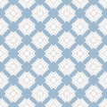 Vector abstract floral geometric seamless pattern. Light blue and white texture Royalty Free Stock Photo