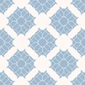 Vector abstract floral geometric seamless pattern. Light blue and white texture Royalty Free Stock Photo