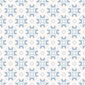 Vector abstract floral geometric seamless pattern in soft blue and white colors Royalty Free Stock Photo