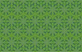 Vector Abstract Floral Pattern On Green Background.