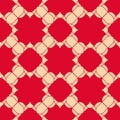 Vector abstract floral seamless pattern. Red and beige geometric ornament Royalty Free Stock Photo
