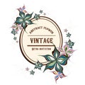 Vector abstract flower in vintage style