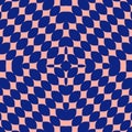 Vector abstract funky geometric seamless pattern. Dark blue and pink color Royalty Free Stock Photo