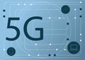 Vector abstract 5G new wireless internet connection background. Global network high speed network. 5G symbol construted with