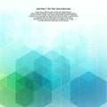 Vector Abstract geometric background. Template brochure design. Blue and green hexagon shape. eps 10 Royalty Free Stock Photo