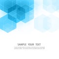 Vector Abstract geometric background. Template brochure design. Blue hexagon shape Royalty Free Stock Photo