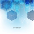 Vector Abstract geometric background. Template brochure design. Blue hexagon shape Royalty Free Stock Photo