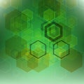 Vector Abstract geometric background. Template brochure design. Green hexagon shape Royalty Free Stock Photo