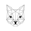 Vector. Abstract geometric cat's head. Linear polygon animal of the feline family Royalty Free Stock Photo