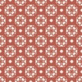 Vector abstract geometric floral ornament. Elegant decorative seamless pattern Terracotta red and beige color. Royalty Free Stock Photo
