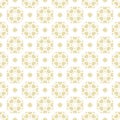 Vector abstract geometric floral ornament. Golden ornamental seamless pattern. Repeat design for decor, textile Royalty Free Stock Photo