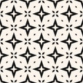 Vector abstract geometric floral seamless pattern. Black and white background Royalty Free Stock Photo