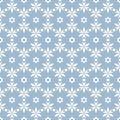 Vector abstract geometric floral seamless pattern. Light blue and white texture Royalty Free Stock Photo