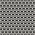 Vector abstract geometric monochrome seamless pattern with curved shapes, lines Royalty Free Stock Photo