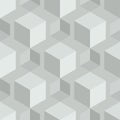 Vector abstract geometric neutral gray cubes seamless pattern
