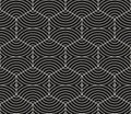 Vector abstract geometric pattern with hexagonal grid, wavy shapes, lines Royalty Free Stock Photo