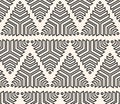 Vector abstract geometric pattern with triangle shapes, outline arrows, pyramids. Simple black and white texture. Stylish modern Royalty Free Stock Photo