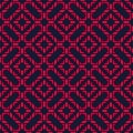 Vector abstract geometric seamless pattern in Asian style. Red and black texture Royalty Free Stock Photo