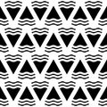 Vector abstract geometric seamless pattern in black and white