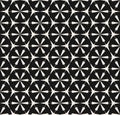 Vector abstract geometric seamless pattern. Black and white floral grid texture Royalty Free Stock Photo