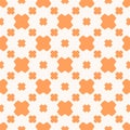 Vector abstract geometric seamless pattern with crosses. Orange and white color Royalty Free Stock Photo