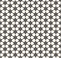 Vector abstract geometric seamless pattern. Black and white floral grid texture Royalty Free Stock Photo